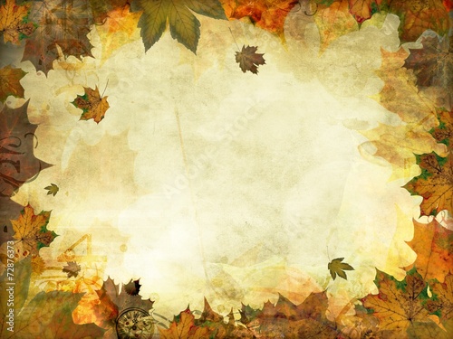 Canvas Print autumn leaves melancholy vintage background