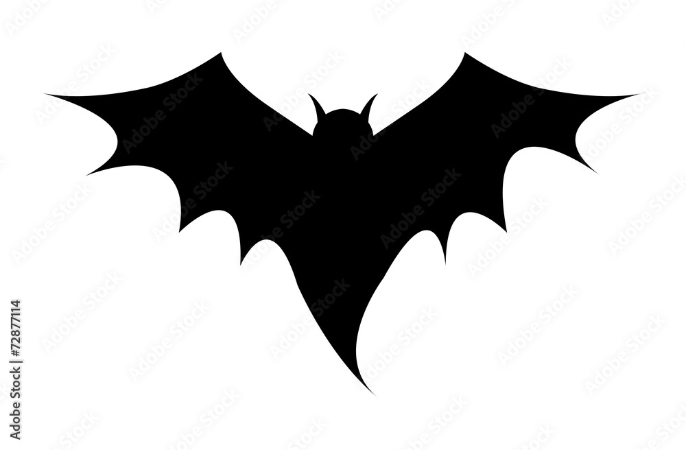 Flying Bat Silhouette Stock Vector | Adobe Stock