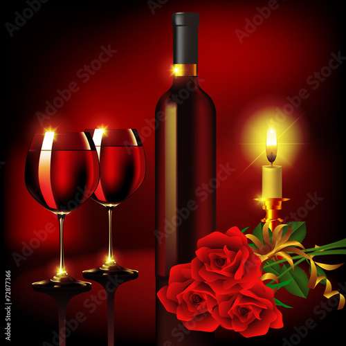 Wineglass in candlelight