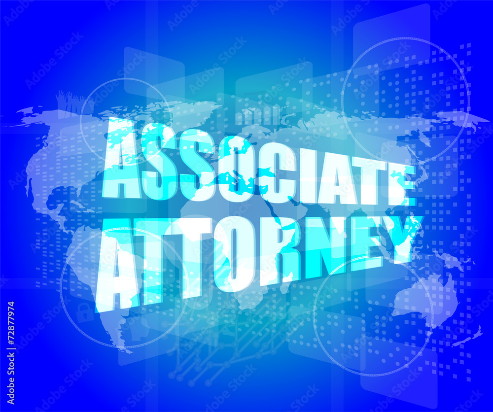 associate attorney words on digital screen