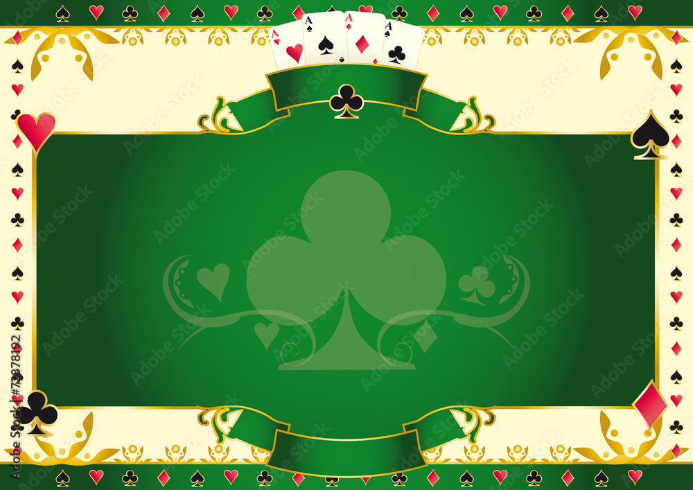 Poker game ace of clubs horizontal background Poker game ace of clubs horizontal background