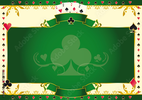 Poker game ace of clubs horizontal background