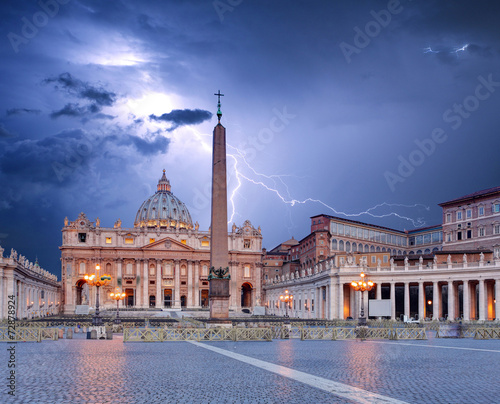 Vatican, Rome with  lightning