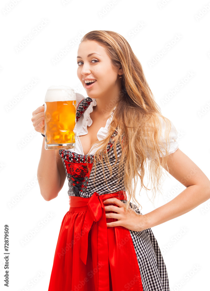 Bavarian girl isolated over white background Bavarian girl isolated over white background