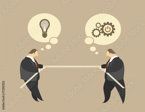 Business concept tug of war