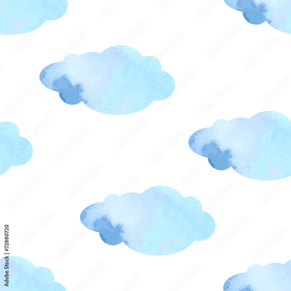 Watercolor clouds seamless pattern Watercolor clouds seamless pattern