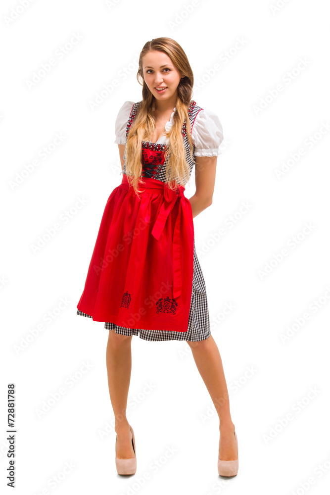 Bavarian girl isolated over white background Bavarian girl isolated over white background