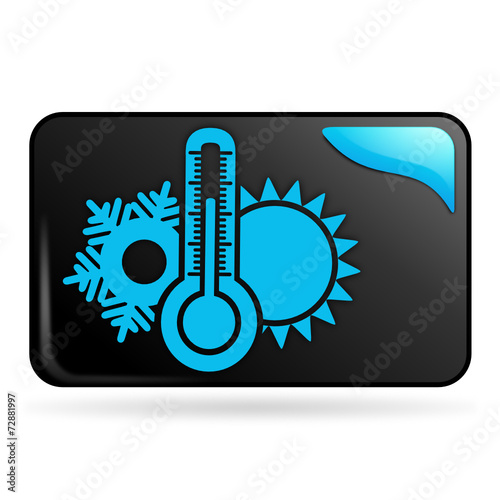 climatisation sur bouton web rectangle bleu