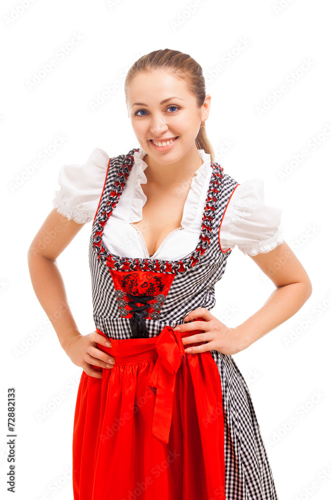 Bavarian girl isolated over white background Bavarian girl isolated over white background