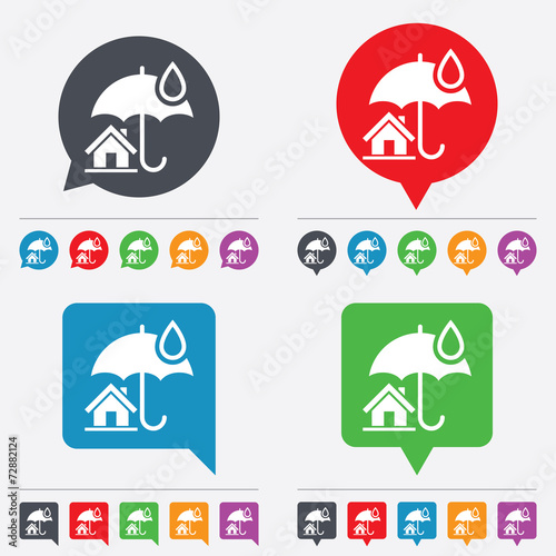 Home insurance sign icon. Real estate insurance.