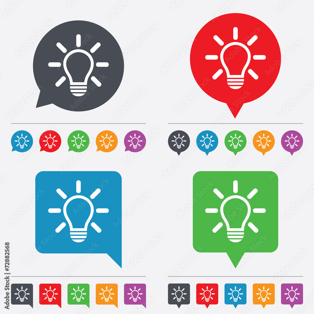 Light lamp sign icon. Idea symbol. Light lamp sign icon. Idea symbol.