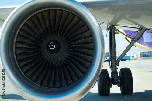 Turbine of airplane photo