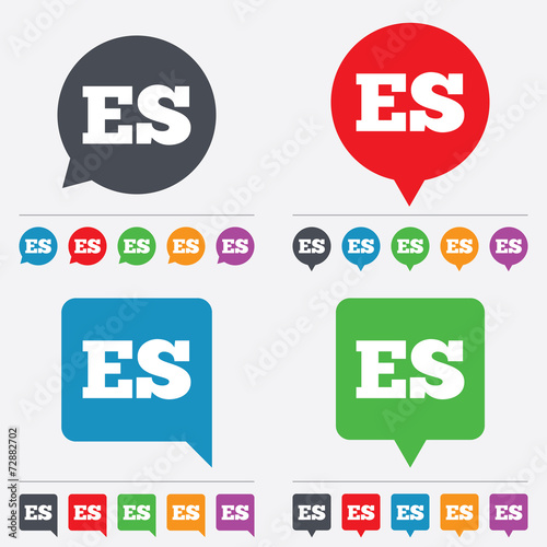 Spanish language sign icon. ES translation.