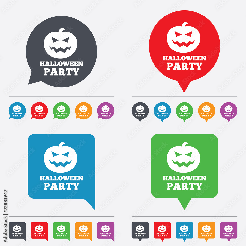 Halloween pumpkin sign icon. Halloween party. Halloween pumpkin sign icon. Halloween party.