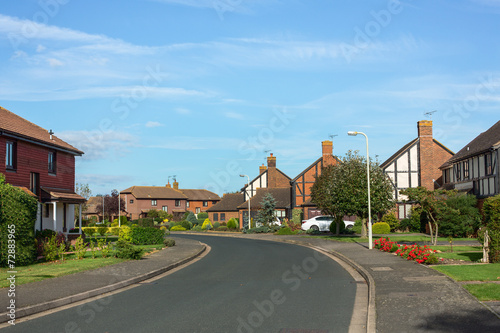 Houses and road in suburbia