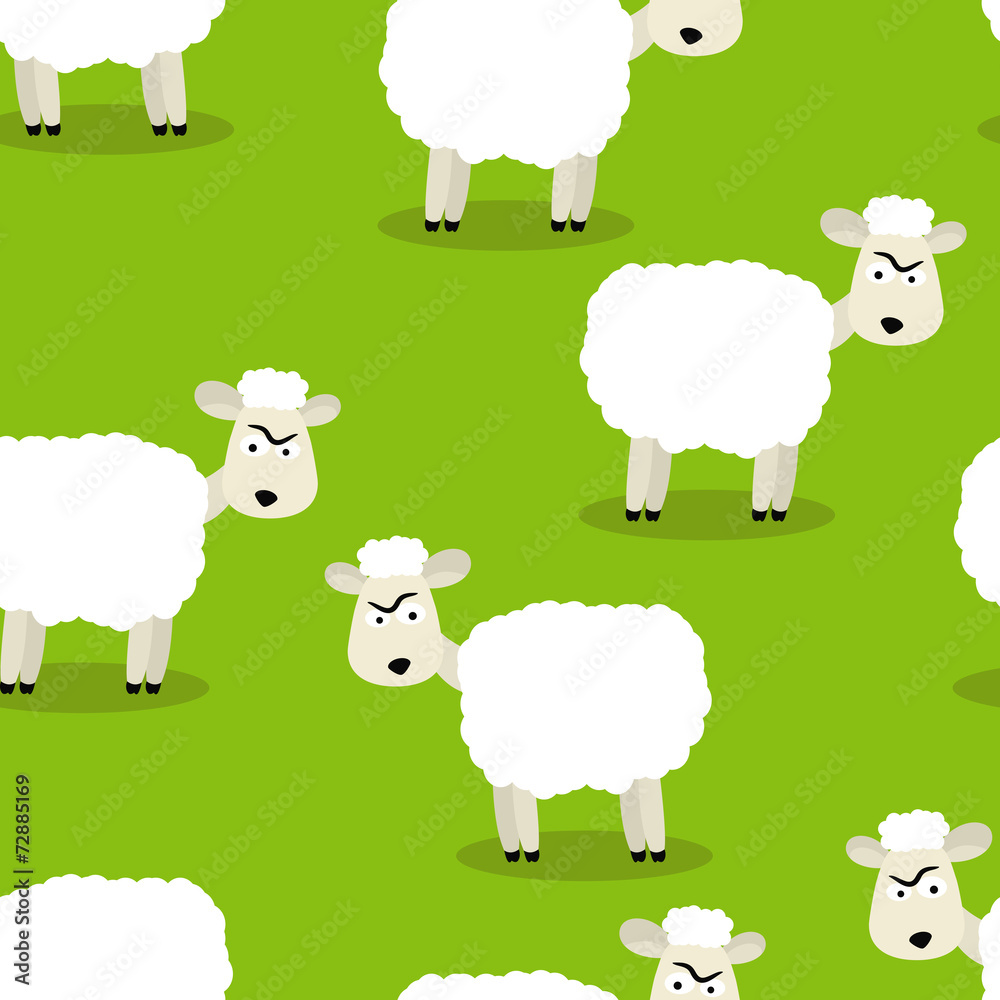 Seamless pattern of funny sheep Seamless pattern of funny sheep