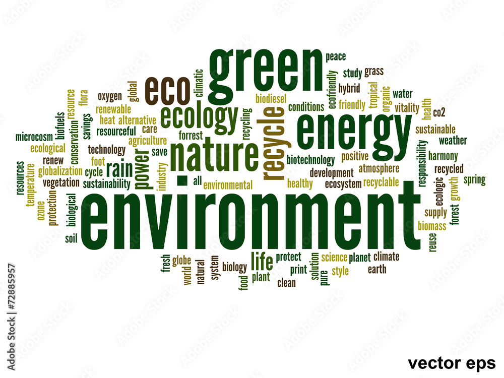 Vector conceptual ecology word cloud Vector conceptual ecology word cloud