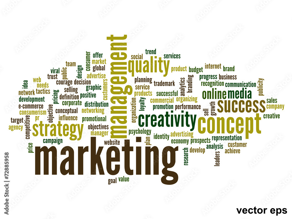 Vector conceptual business marketing word cloud Vector conceptual business marketing word cloud