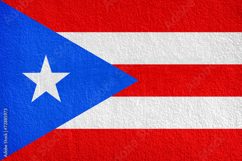 Puerto Rico Flag painted on grunge wall