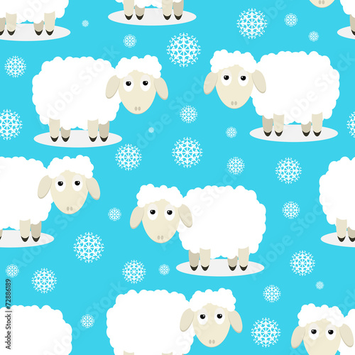 Seamless pattern of funny sheep © astragal