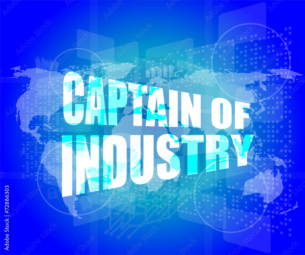 captain of industry word on digital touch screen interface captain of industry word on digital touch screen interface
