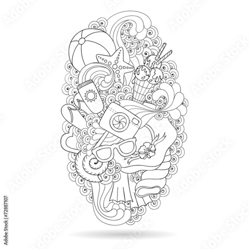 Summer vector background design element.