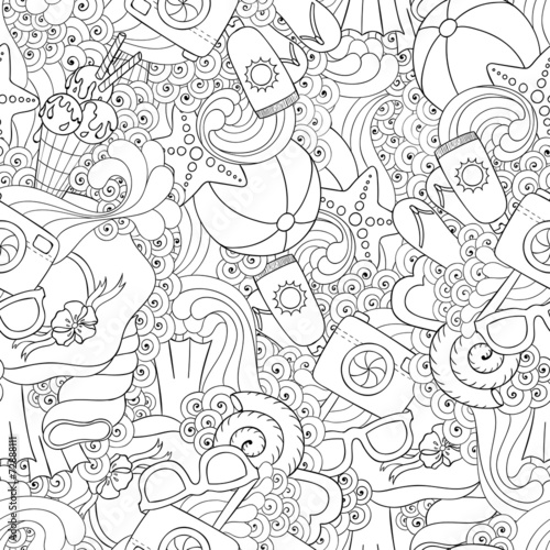 Summer vector seamless background