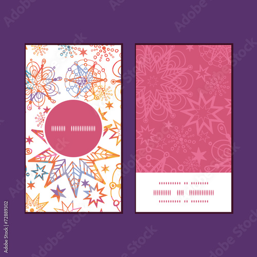Vector textured christmas stars vertical round frame pattern