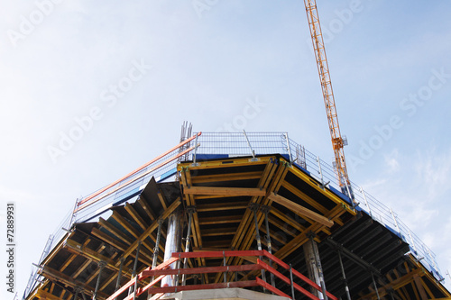 construction site with crane