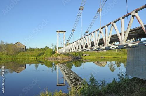 Metal suspension bridge