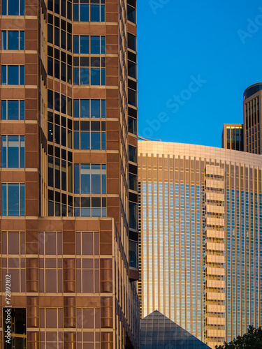Skyscrapers and Trade Fair Tower, Messeturm, Frankfurt, Germany