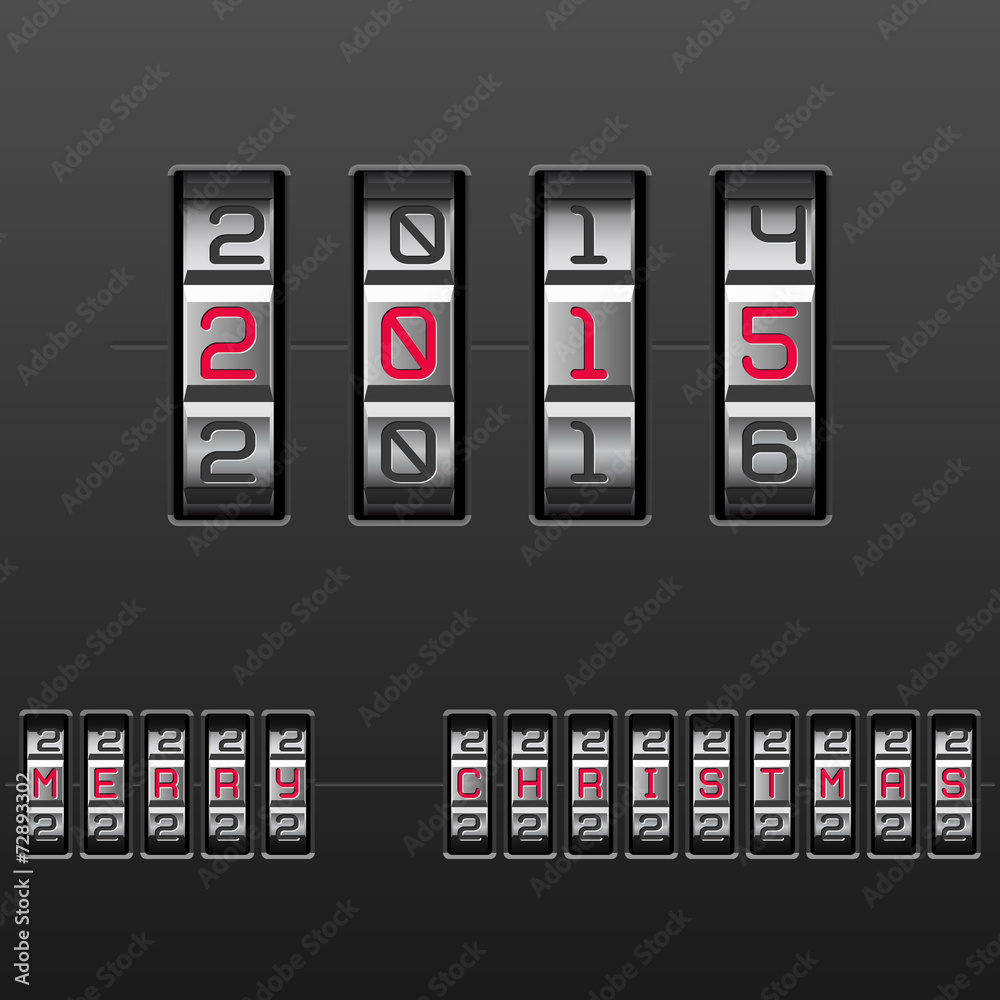 2015 merry christmas. Combination lock. Vector. 2015 merry christmas. Combination lock. Vector.