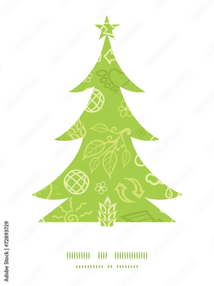 Vector environmental Christmas tree silhouette pattern frame Vector environmental Christmas tree silhouette pattern frame