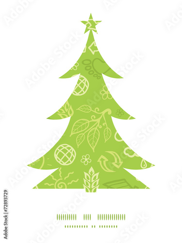 Vector environmental Christmas tree silhouette pattern frame