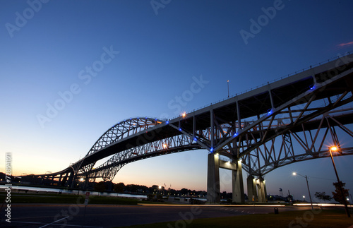 Night Photo Blue Water Bridge