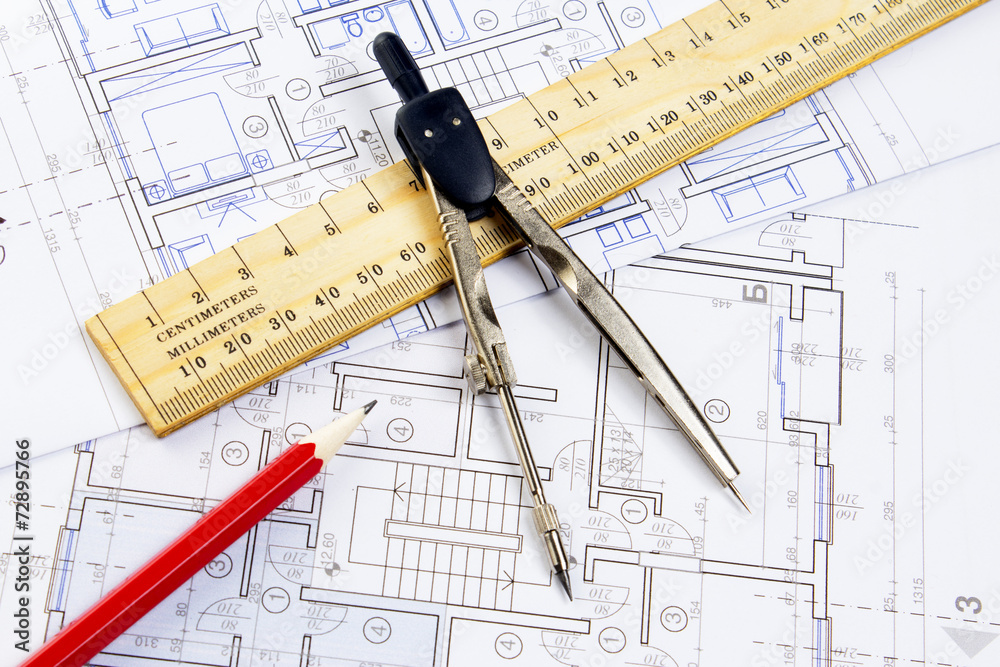 architect blueprints equipment objects workplace paper office architect blueprints equipment objects workplace paper office