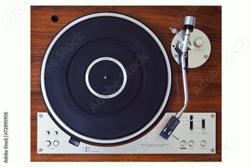 Stereo Turntable Vinyl Record Player Analog Retro Vintage photo