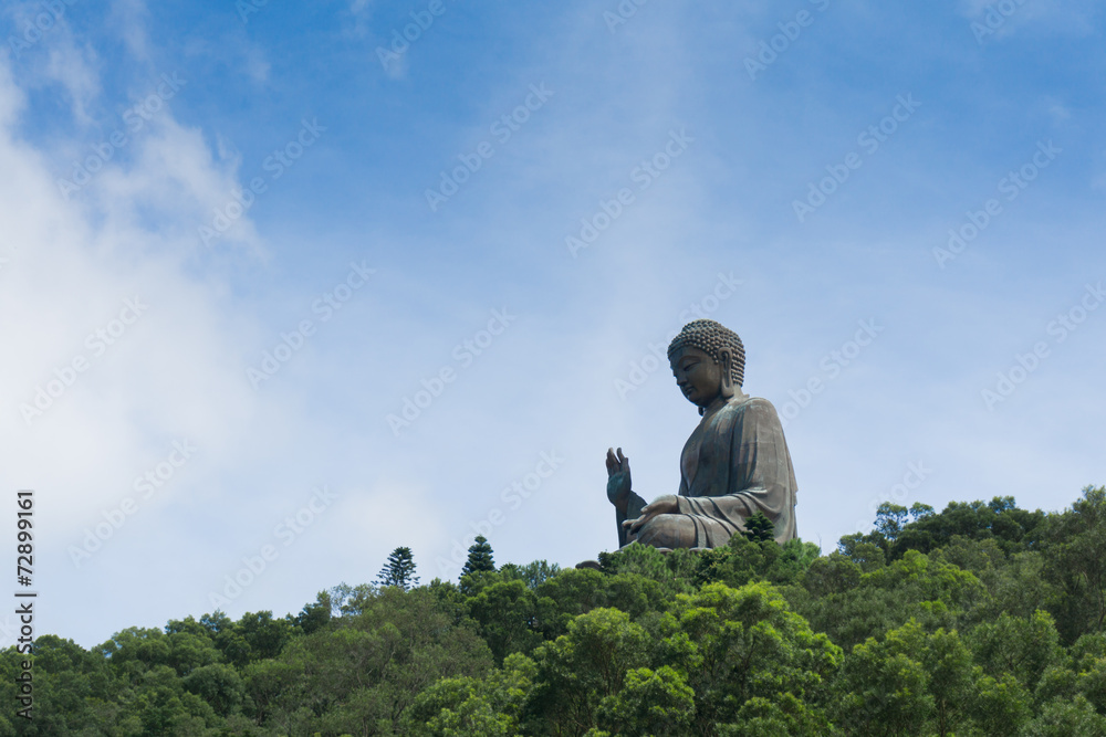 A giant bronze buddha statue, Lantau Island, Hong Kong A giant bronze buddha statue, Lantau Island, Hong Kong