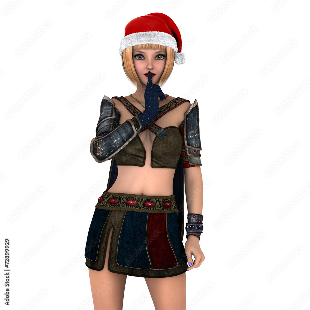 サンタクロース帽子の女性