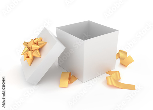 Fotografie Unpacked luxury gift box - 3D rendered image
