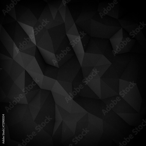 Abstract black faceted paper background