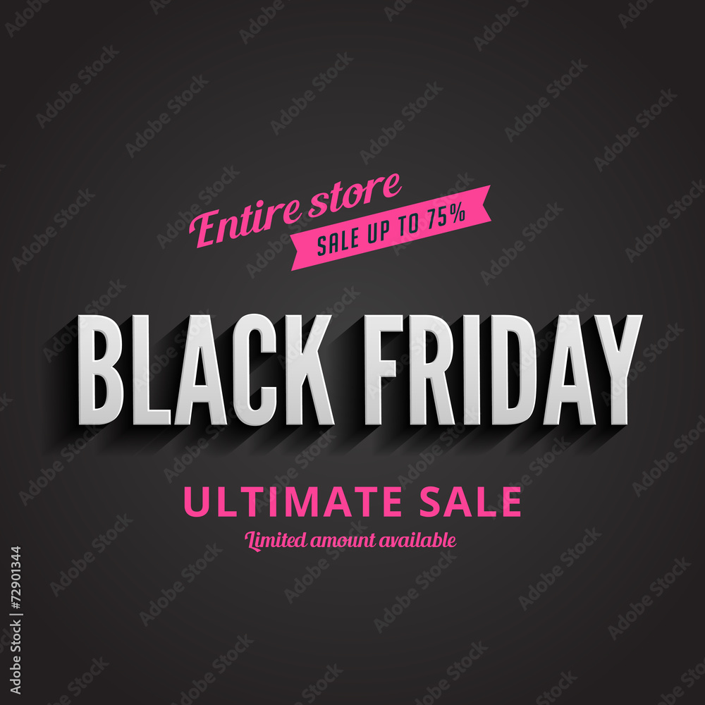 Fototapeta premium Black Friday Typography Advertising Poster design