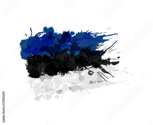 Estonian flag made of colorful splashes photo