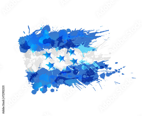 Flag of Honduras made of colorful splashes