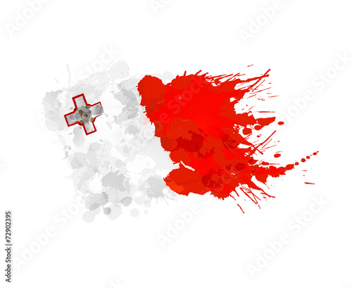 Flag of Moldavia made of colorful splashes
