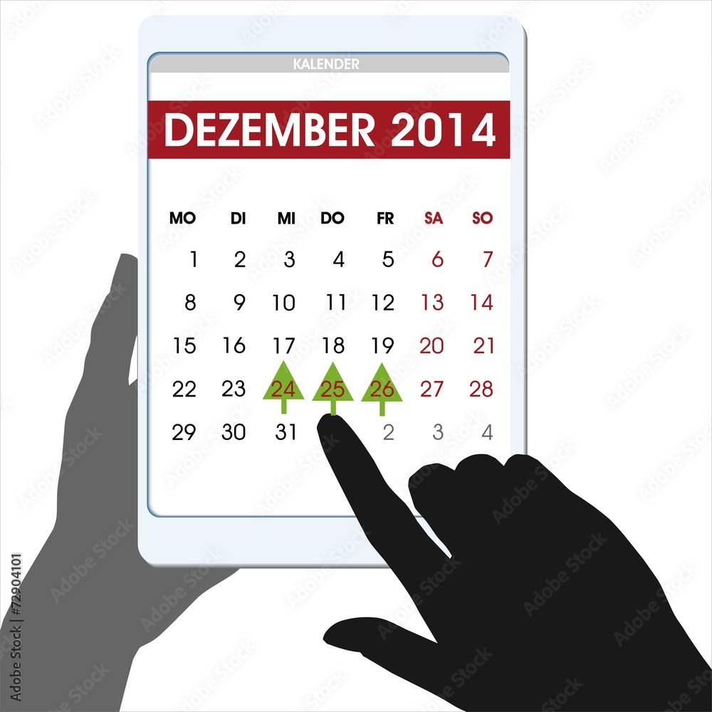 Weihnachtszeiten Weihnachtszeit Kalender Stock-Vektorgrafik | Adobe Stock