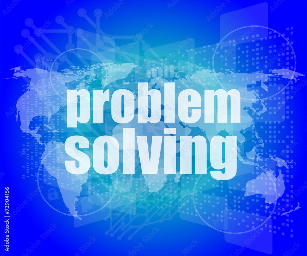 business concept: words problem solving on digital screen