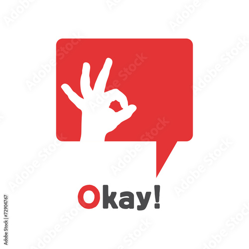 Vector logo speak, cloud with okay