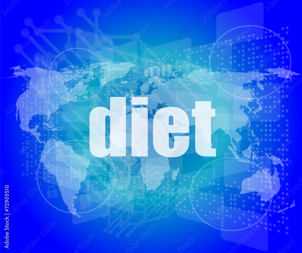 diet word on digital touch screen diet word on digital touch screen