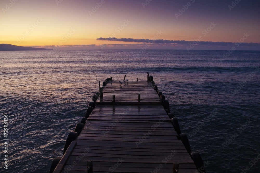 Wooden pier at a dawn